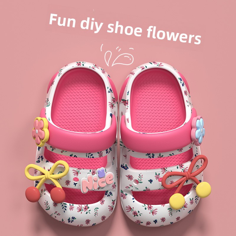 Kids Indoor Outdoor Slippers - Children's Home Bow Slippers 2026 New