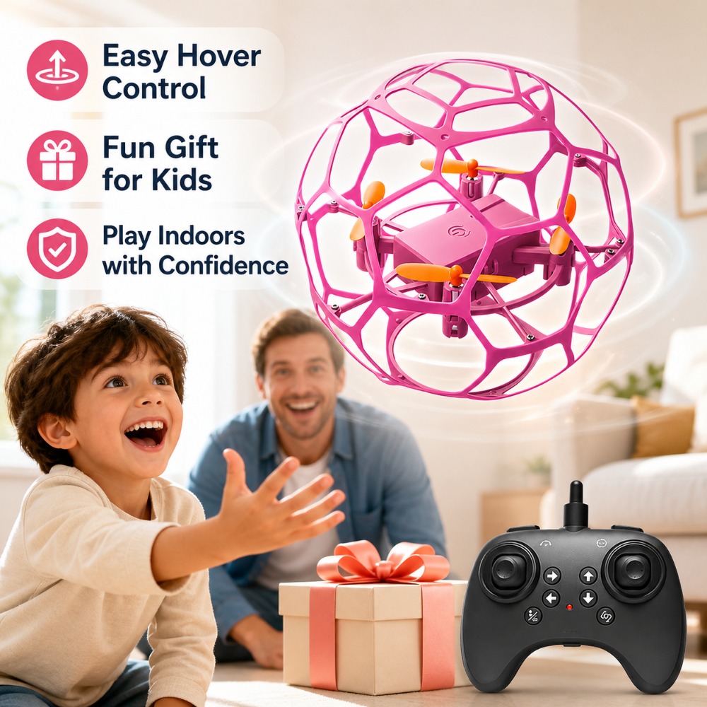 Kids Outdoor Lights - Football Shape RC Drone Quadcopter with
