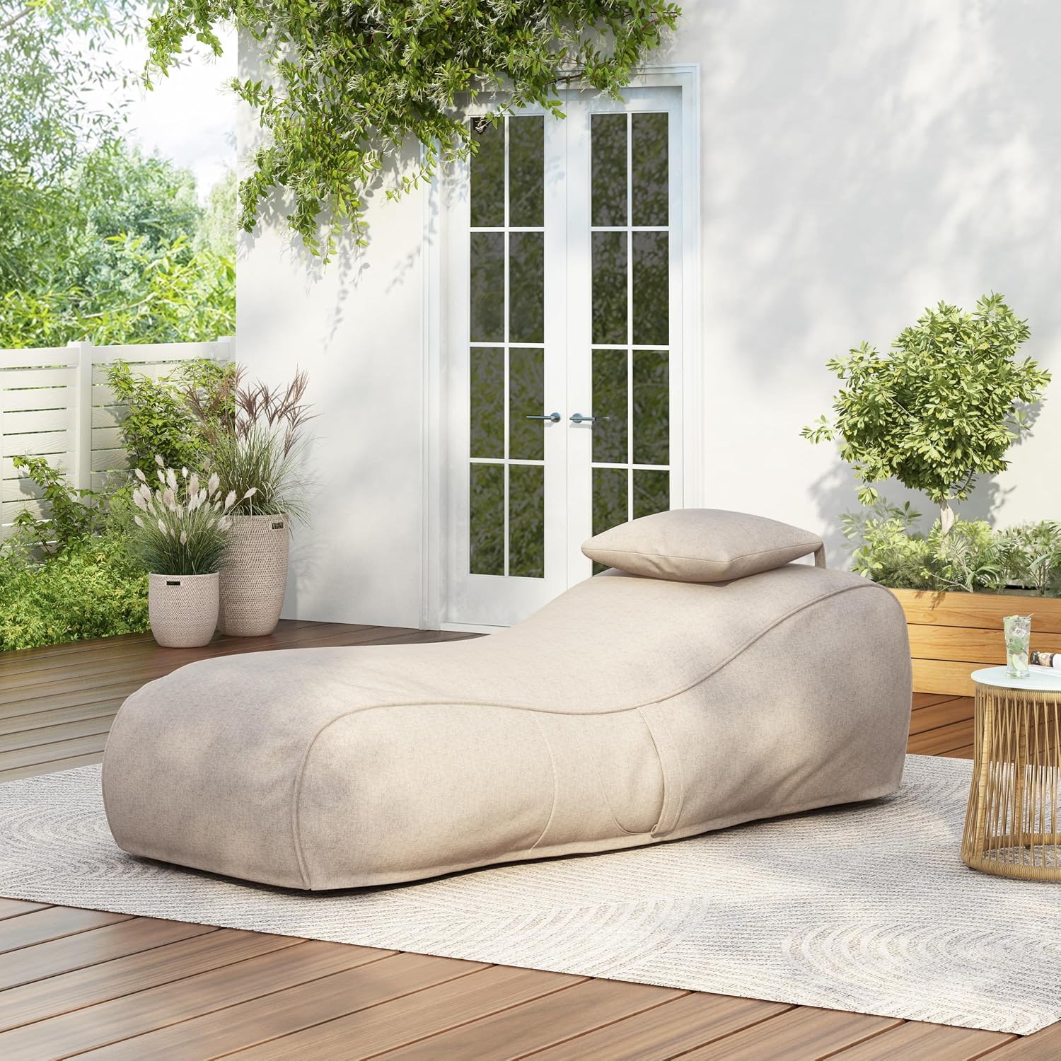 Kids Outdoor Lounger Chair - Morton Bean Bag Chair, Fabric Lounger