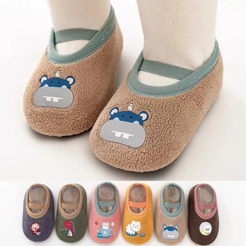 Kids Indoor Outdoor Slippers - Baby Anti-slip Socks Newborn Warm Crib
