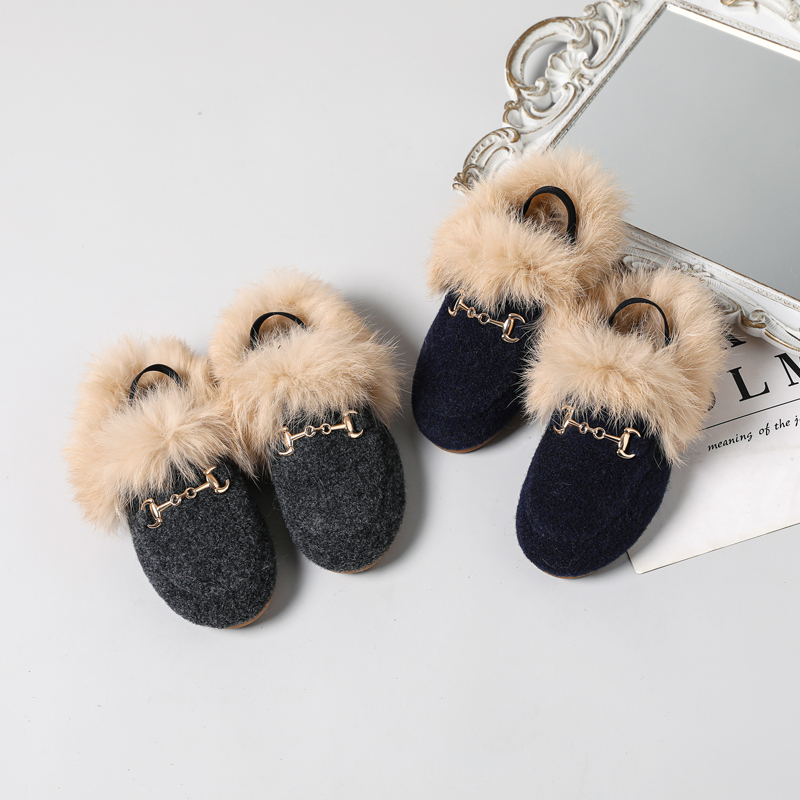 AS New Kids Fur Shoes Children - Kids Indoor Outdoor Slippers ulasan dan harga