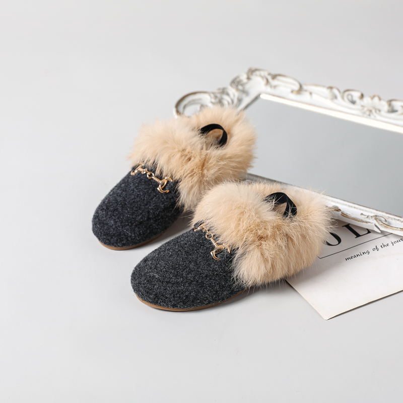 AS New Kids Fur Shoes Children - Kids Indoor Outdoor Slippers ulasan dan harga