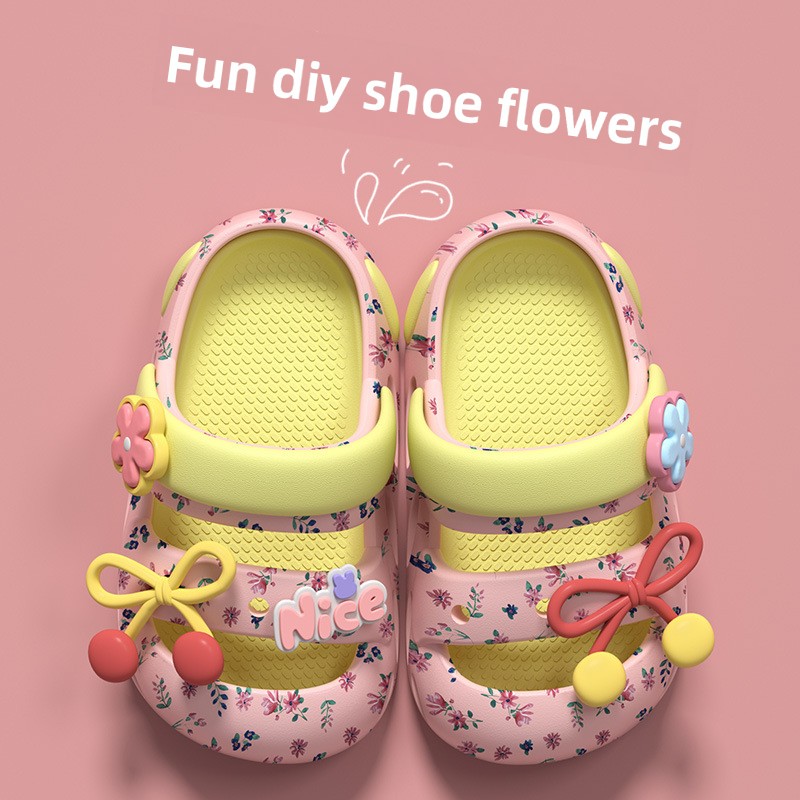 Children's Home Bow Slippers 2 - Kids Indoor Outdoor Slippers ulasan dan harga