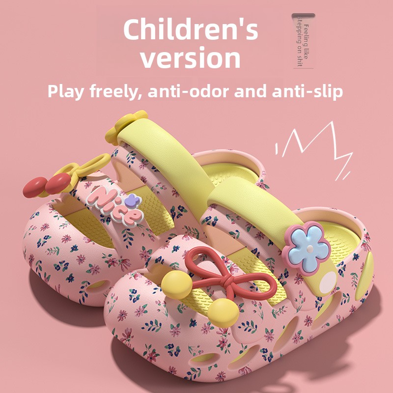 Children's Home Bow Slippers 2 - Kids Indoor Outdoor Slippers ulasan dan harga