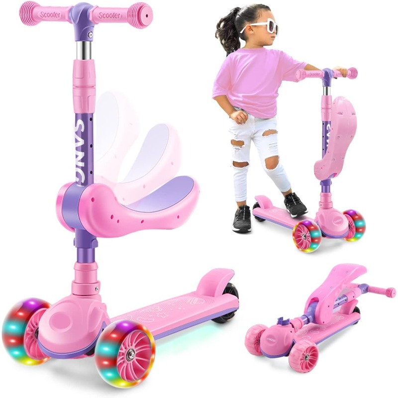 2-in-1 Kids Kick Scooter with  - Kids Outdoor Lights ulasan dan harga