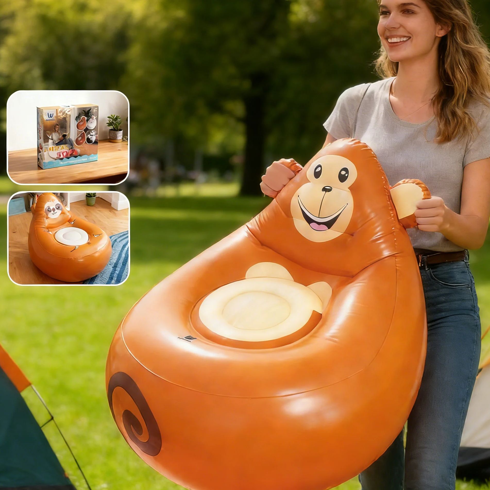 Inflatable Lazy Sofa Kids Cart - Kids Outdoor Lounge ulasan dan harga