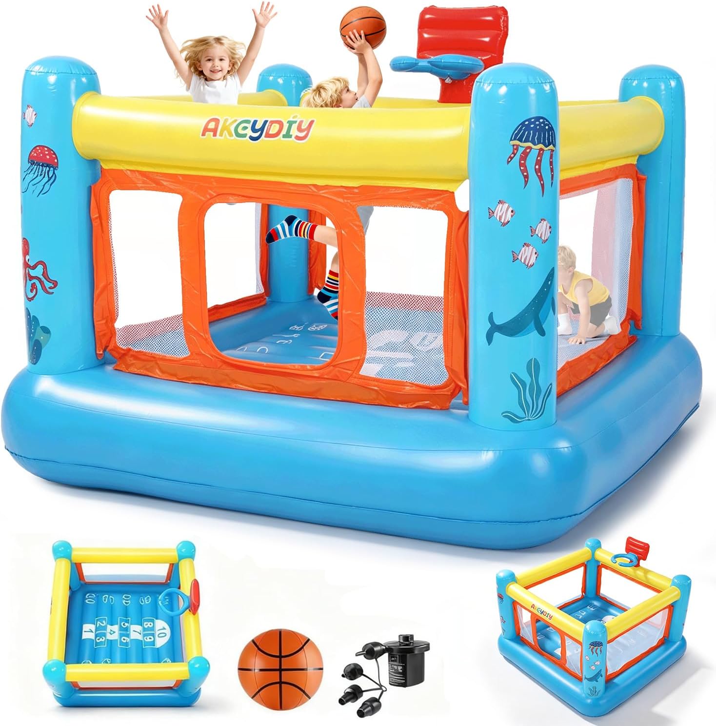 Bounce House, PVC Inflatable B - Kids Outdoor Basketball ulasan dan harga