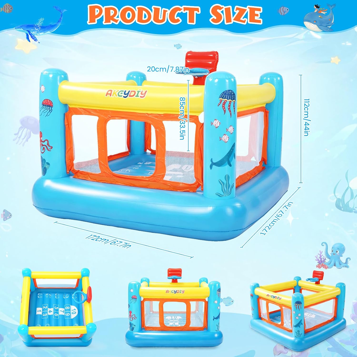 Bounce House, PVC Inflatable B - Kids Outdoor Basketball ulasan dan harga