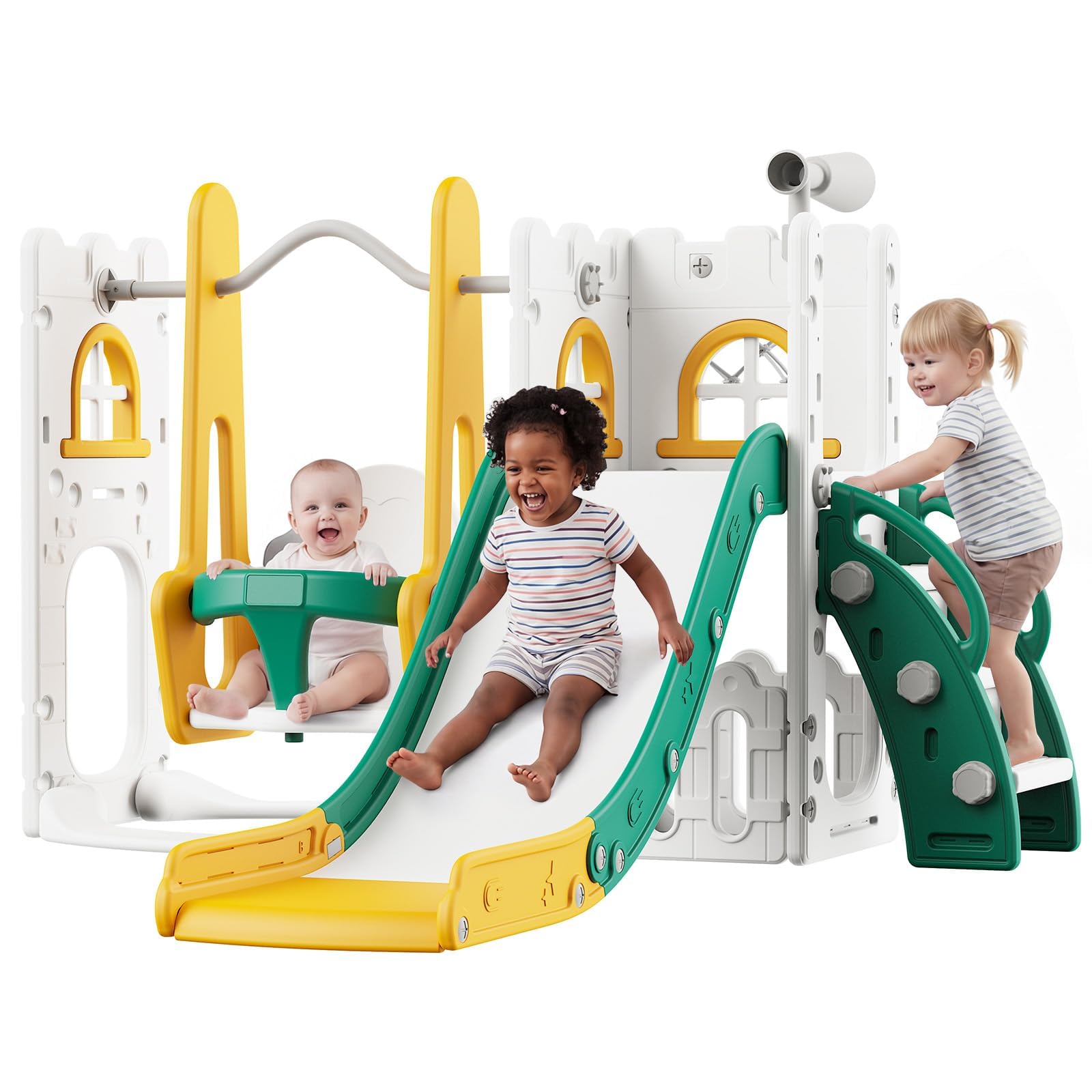 7 in 1 Toddler Slide And Swing - Kids Outdoor Basketball ulasan dan harga