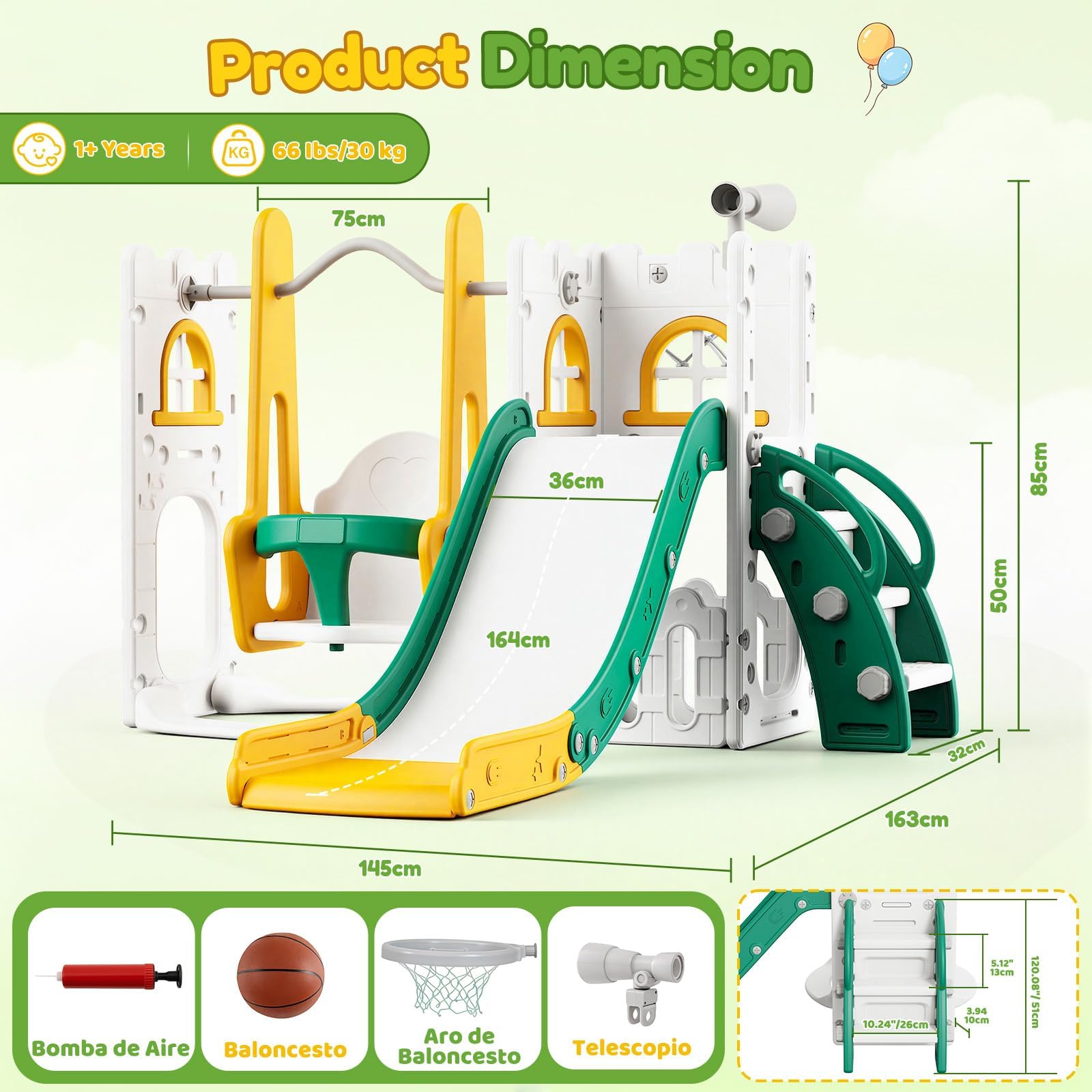 7 in 1 Toddler Slide And Swing - Kids Outdoor Basketball ulasan dan harga