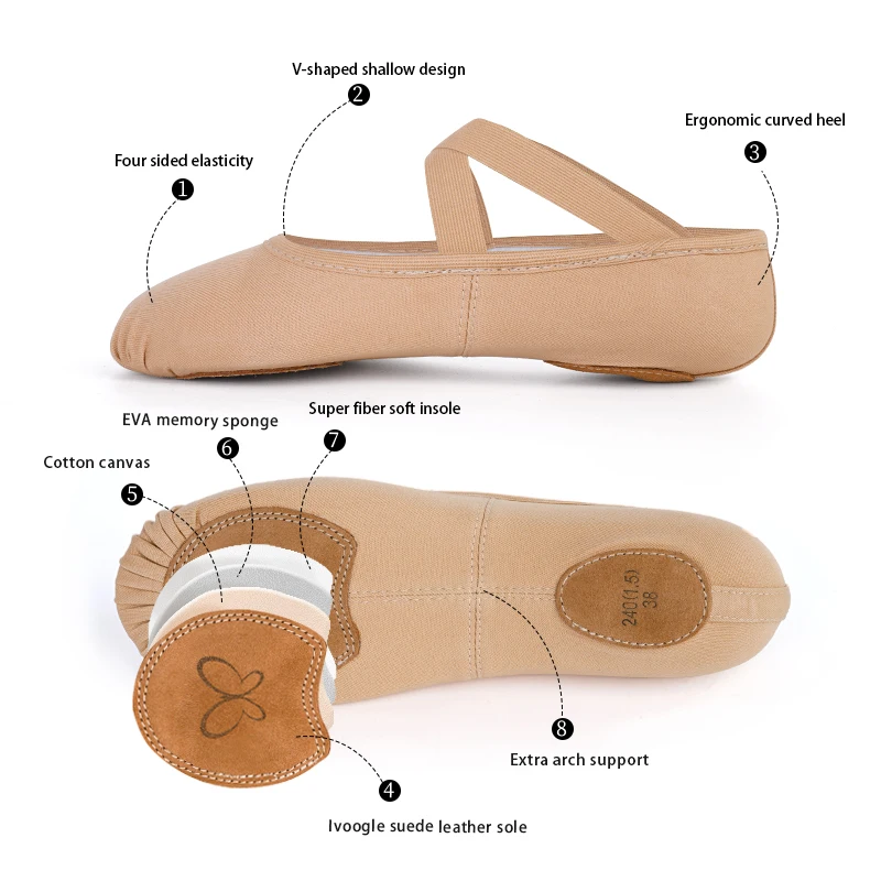 Ballet Stretch Dance Shoes for - Kids Indoor Outdoor Slippers ulasan dan harga
