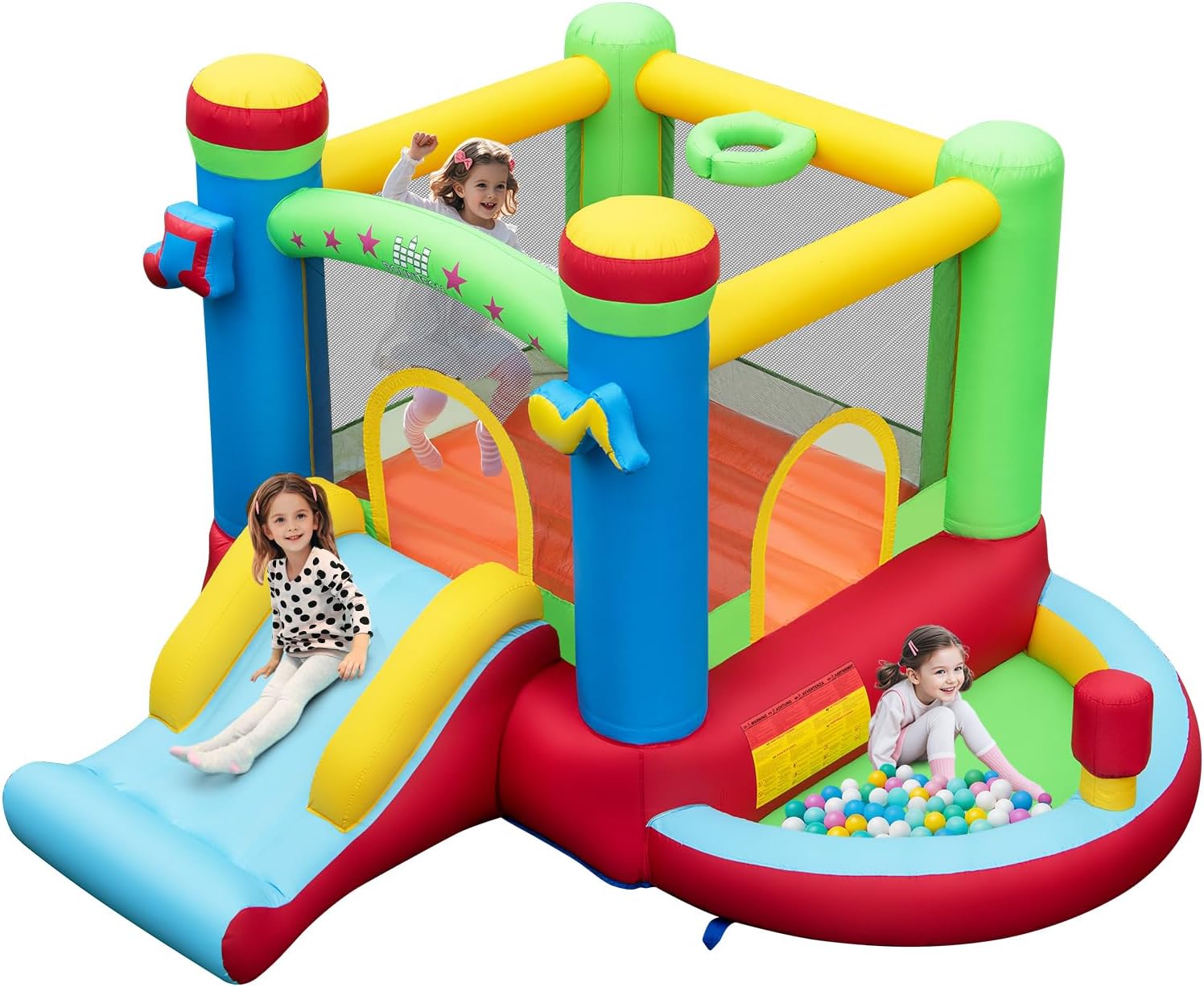 Inflatable Bounce House with B - Kids Outdoor Basketball ulasan dan harga