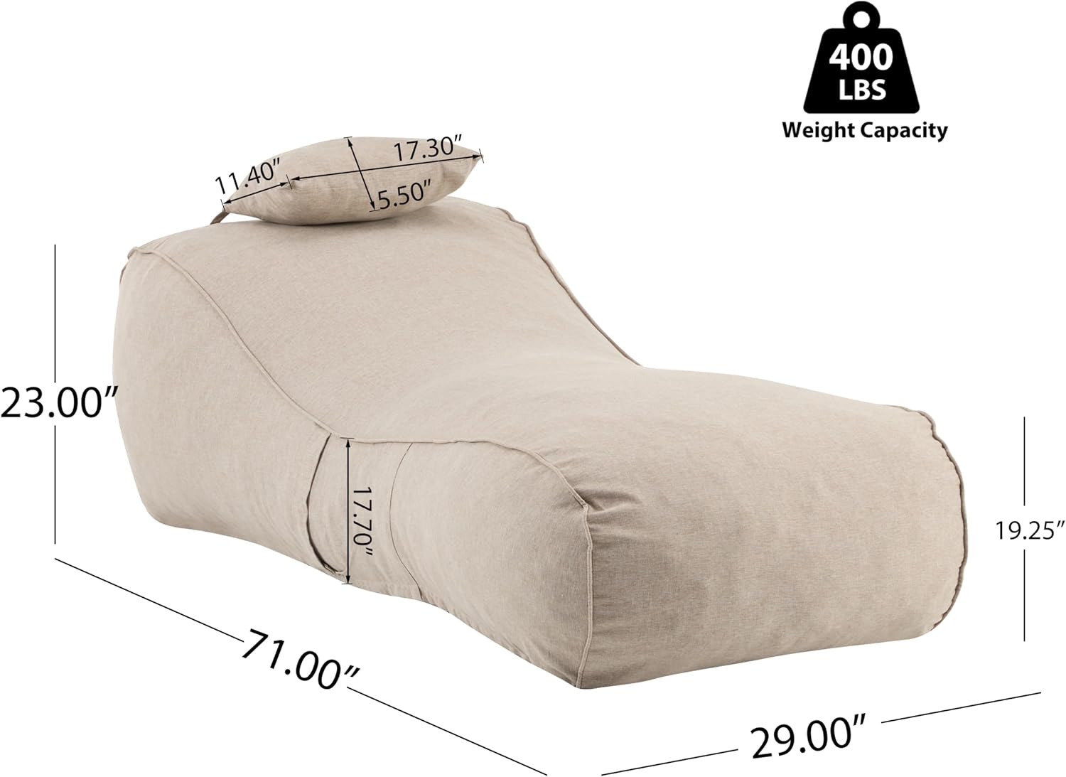 Morton Bean Bag Chair, Fabric  - Kids Outdoor Lounger Chair ulasan dan harga