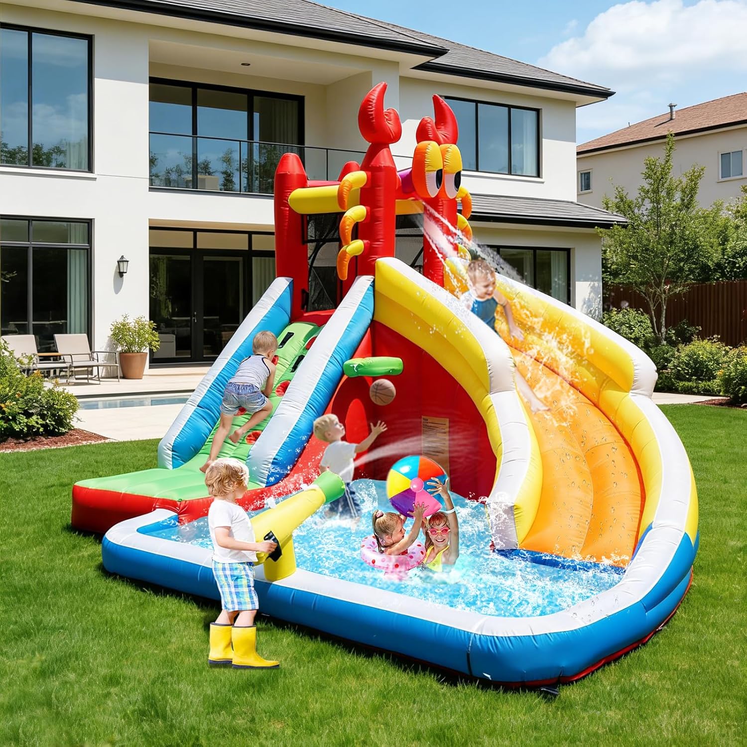Large Inflatable Bounce House  - Kids Outdoor Basketball ulasan dan harga