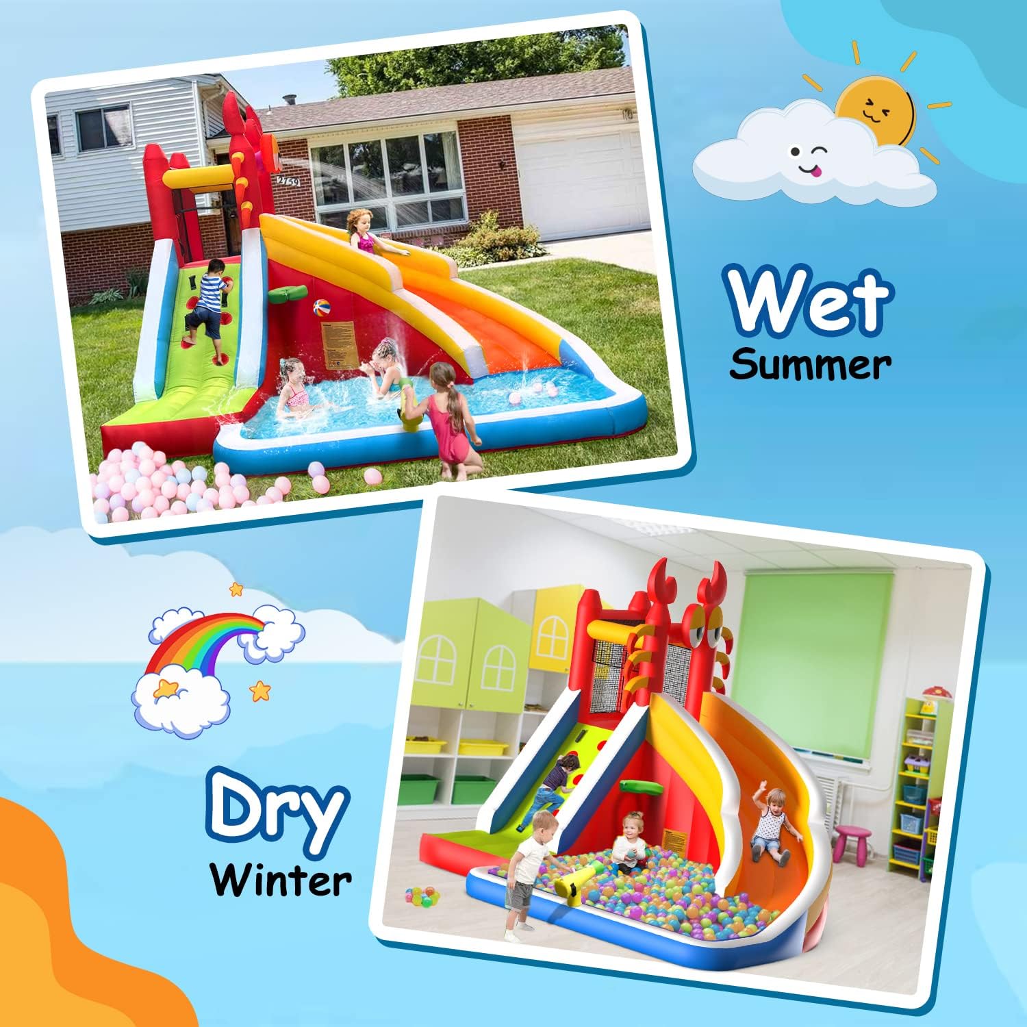 Large Inflatable Bounce House  - Kids Outdoor Basketball ulasan dan harga