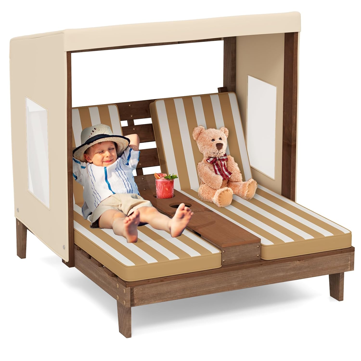 Wood Double Kids Chaise Lounge - Kids Outdoor Lounge ulasan dan harga