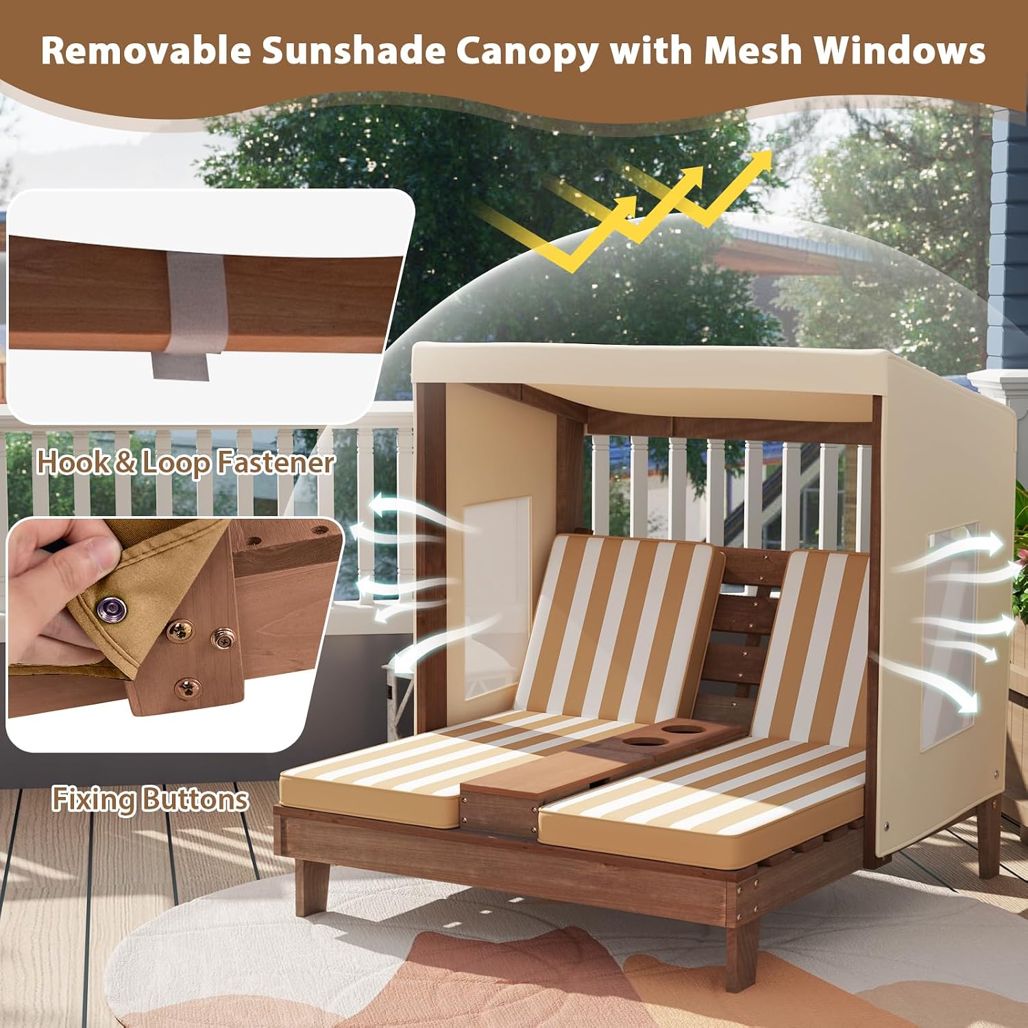 Wood Double Kids Chaise Lounge - Kids Outdoor Lounge ulasan dan harga