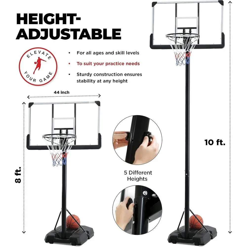 Adjustable 44 Shatterproof Bas - Kids Outdoor Basketball ulasan dan harga